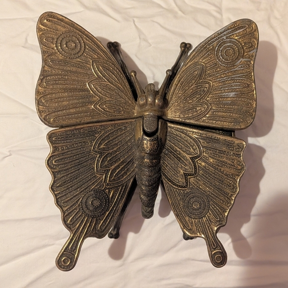 Other - Vintage Brass Butterfly Trinket Box